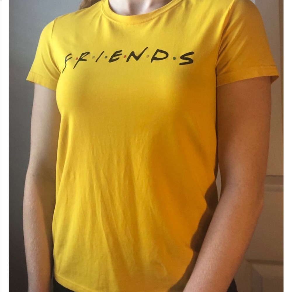 Friends Yellow Semi-Fitted Graphic Tee